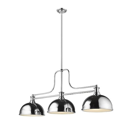 Melange 3 Light Chandelier, Chrome & Chrome